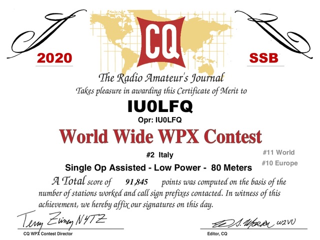 CQ WPX 2020 SSB - 2IT 10EU 11WW